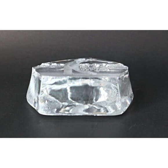 Vintage Crystal Golfer Paperweight Nybro Sweden Gift - Picture 4 of 4